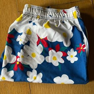 Floral Blue Athletic Shorts